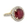 Image 2 : 14KT Yellow Gold 4.98 ctw Ruby and Diamond Ring