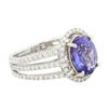 Image 2 : 14KT White Gold 2.60 ctw Tanzanite and Diamond Ring