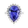 Image 1 : 14KT White Gold 9.90 ctw GIA Certified Tanzanite and Diamond Ring