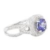 Image 2 : 14KT White Gold 1.56 ctw Tanzanite and Diamond Ring