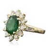 Image 2 : 14KT Yellow Gold 3.52 ctw Emerald and Diamond Ring