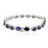 Image 2 : 14KT White Gold 13.49 ctw Sapphire and Diamond Bracelet