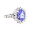 Image 2 : 14KT White Gold 3.63 ctw Tanzanite and Diamond Ring