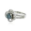 Image 2 : 14KT White Gold 1.63 ctw Blue Diamond Ring