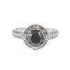 Image 1 : 18KT White Gold 2.01 ctw Black Diamond Ring