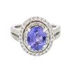 Image 1 : 14KT White Gold 2.68 ctw Tanzanite and Diamond Ring