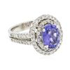 Image 2 : 14KT White Gold 2.68 ctw Tanzanite and Diamond Ring