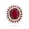 Image 1 : 14KT Yellow Gold 14.11 ctw Ruby and Diamond Ring