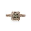Image 1 : 14KT Rose Gold 1.30 ctw Fancy Green Diamond Ring