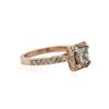 Image 2 : 14KT Rose Gold 1.30 ctw Fancy Green Diamond Ring