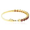Image 3 : 14KT Yellow Gold 7.95 ctw Rubies and Diamond Bangle Bracelet