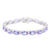 Image 1 : 14KT White Gold 14.82 ctw Tanzanite and Diamond Bracelet