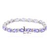 Image 2 : 14KT White Gold 14.82 ctw Tanzanite and Diamond Bracelet