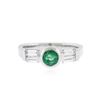 Image 1 : 14KT White Gold 0.38 ctw Emerald and Diamond Ring