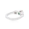 Image 3 : 14KT White Gold 0.38 ctw Emerald and Diamond Ring