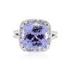 Image 1 : 14KT White Gold 6.81 ctw Tanzanite and Diamond Ring