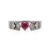 Image 1 : 18KT White Gold 0.50 ctw Pink Topaz and Diamond Ring