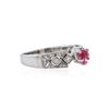 Image 2 : 18KT White Gold 0.50 ctw Pink Topaz and Diamond Ring