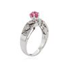 Image 3 : 18KT White Gold 0.50 ctw Pink Topaz and Diamond Ring