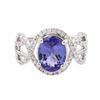 Image 1 : 14KT White Gold 2.73 ctw Tanzanite and Diamond Ring