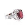 Image 2 : 14KT White Gold 7.90 ctw Ruby and Diamond Ring
