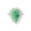 Image 1 : PLATED SILVER 6.18 ctw Emerald and White Topaz Ring