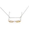 Image 3 : 18KT Two-Tone Gold 0.35 ctw Pink Sapphire Pendant With Chain