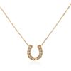 Image 1 : 14KT Rose Gold 0.20 ctw Diamond Pendant With Chain
