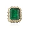 Image 1 : 14KT Yellow Gold GIA Certified 25.52 ctw Emerald and Diamond Ring