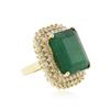 Image 2 : 14KT Yellow Gold GIA Certified 25.52 ctw Emerald and Diamond Ring