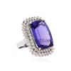 Image 2 : 14KT White Gold GIA Certified 26.74 ctw Tanzanite and Diamond Ring