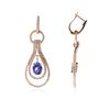 Image 2 : 14KT Rose Gold 2.50 ctw Tanzanite and Diamond Earrings