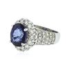 Image 2 : 14KT White Gold 4.79 ctw Sapphire and Diamond Ring