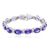 Image 1 : 14KT White Gold 27.12 ctw Tanzanite and Diamond Bracelet