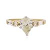 Image 1 : 14KT Yellow Gold 1.17 ctw  Pear Cut Diamond Ring