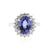 Image 1 : 14KT White Gold 3.87 ctw Tanzanite and Diamond Ring
