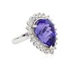 Image 2 : 14KT White Gold GIA Certified 13.39 ctw Tanzanite and Diamond Ring