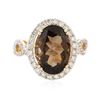 Image 1 : 14KT Yellow Gold 5.40 ctw Smokey Topaz and Diamond Ring