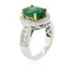 Image 3 : 14KT Two-Tone 3.39 ctw Emerald and Diamond Ring