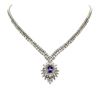 Image 1 : 14KT White Gold 2.57 ctw Tanzanite and Diamond Necklace