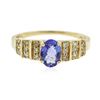 Image 1 : 14KT Yellow Gold 0.94 ctw Tanzanite and Diamond Ring