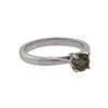 Image 2 : 14KT White Gold 0.71 ctw Round Cut Fancy Brown Diamond Solitaire Ring