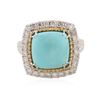 Image 1 : 14KT White Gold 4.02 ctw Turquoise and Diamond Ring