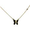 Image 2 : 14KT Yellow Gold 0.03 ctw Diamond Butterfly Necklace