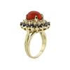 Image 3 : 14KT White Gold 3.70 ctw Coral, Sapphire and Diamond Ring