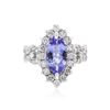Image 1 : 14KT White Gold 1.98 ctw Tanzanite and Diamond Ring