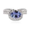 Image 1 : 18KT White Gold 1.45 ctw Tanzanite and Diamond Ring