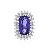 Image 1 : 14KT White Gold GIA Certified 26.81 ctw Tanzanite and Diamond Ring