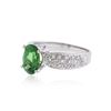Image 2 : 14KT White Gold 2.50 ctw Tsavorite and Diamond Ring