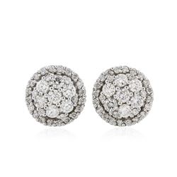 14KT White Gold 0.90 ctw Diamond Earrings